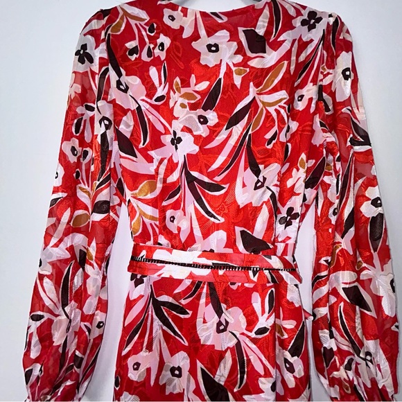 Massimo Dutti JACQUARD DRESS WITH LACE TRIM DETAIL - Picture 13 of 16